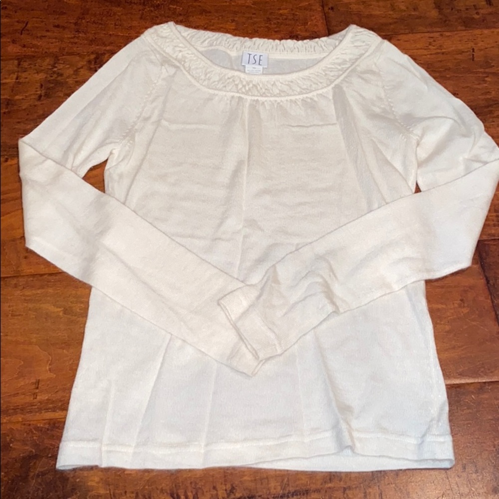 white cashmere sweater